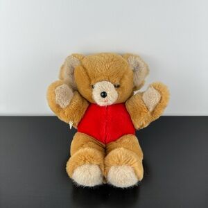 Hermann Rare Teddy Bear Original 9” Brown Red Plush Stuffed Animal Vintage